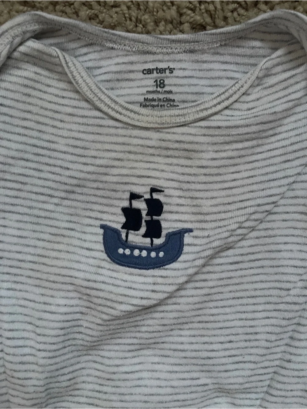 Bundle of 5 Carter’s Baby Boy Bodysuits – Size 18 Months